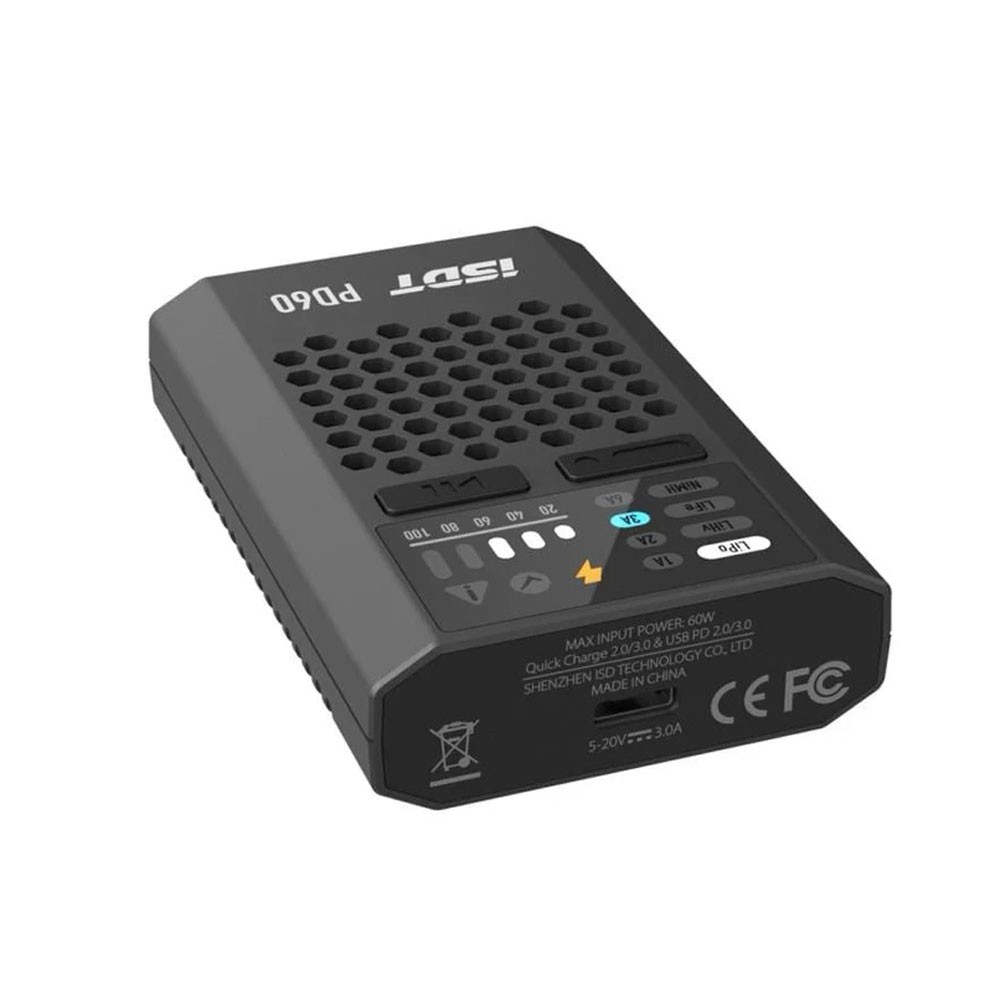 iSDT PD60 60W 6A 1-4S USB-C Input Battery Charger - Image 3
