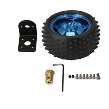 85mm Rubber Tire Wheel with Coupling and Motor Bracket