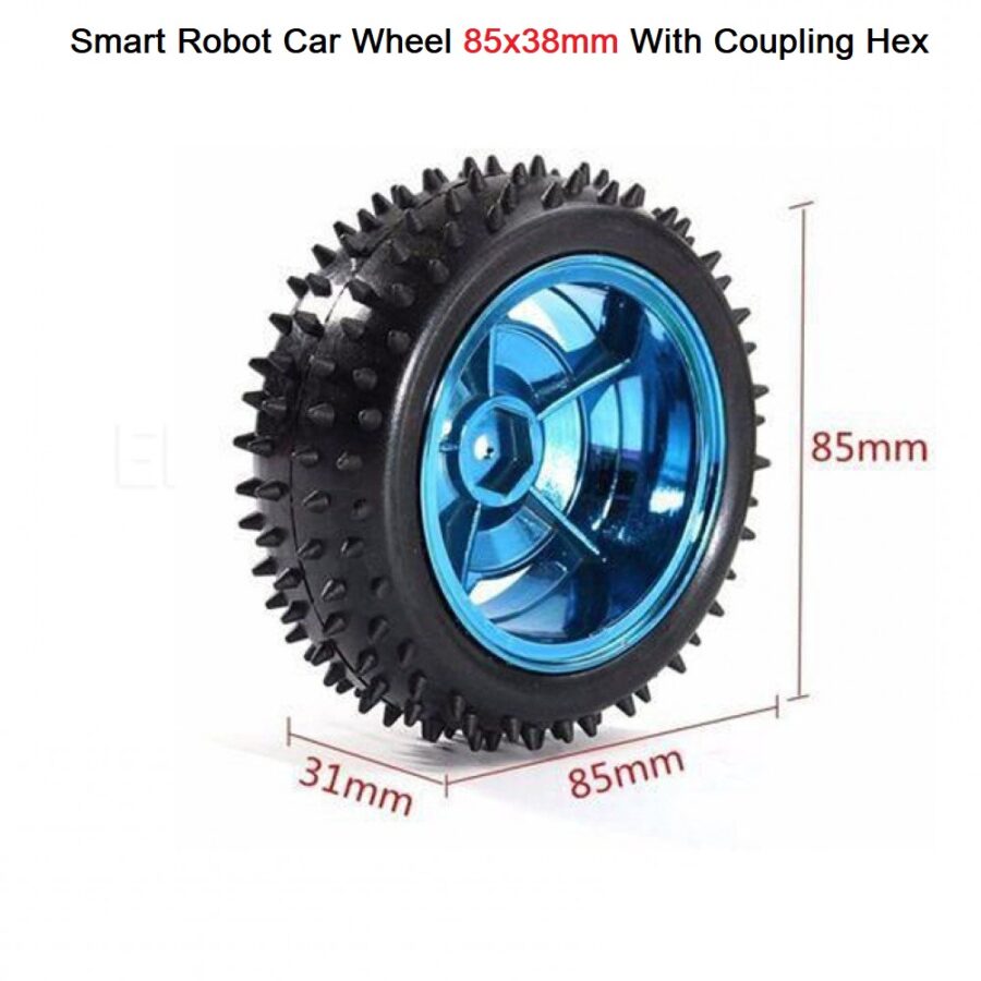 Smart Robot Car Wheel 85x38mm With Wheel Coupling Hex Antiskid Shockproof Rubber Wheels Tire For RC Car Toy 4 Robotonbd