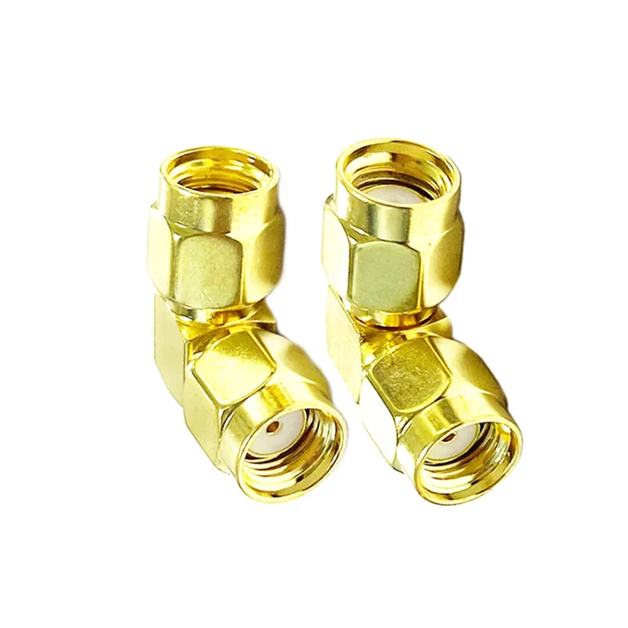 1PC RP SMA male to RP SMA male inner hole RF coax adapter coupler Right Angle 1PC RP SMA male to RP SMA male inner hole RF coax adapter coupler Right Angle